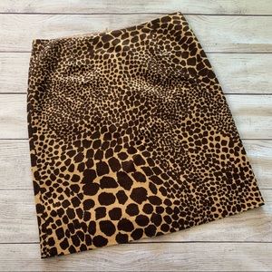 Trina Turk Leopard Print Corduroy Skirt Size 6